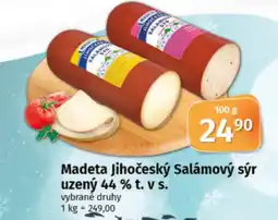 COOP TIP Madeta Jihočeský Salámový sýr uzený 44% t. v s. nabídka