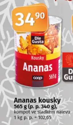 COOP TIP Ananas kousky nabídka