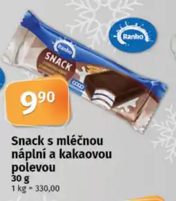 COOP TIP Ranko Snack s mléčnou náplní a kakaovou polevou nabídka