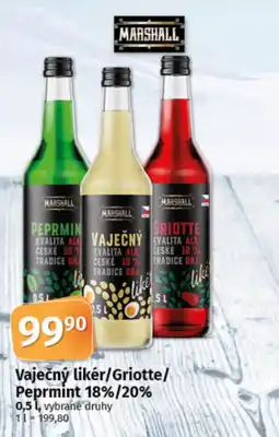 COOP TIP Vaječný likér/Griotte/ Peprmint 18%/20% nabídka