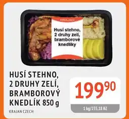 Coop hb Husí stehno, 2 druhy zelí, bramborový knedlík nabídka