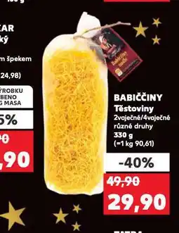 Kaufland Babiččiny těstoviny nabídka