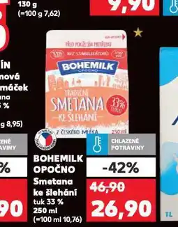Kaufland Bohemilk opočno smetana ke šlehání nabídka