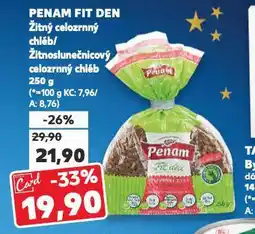 Kaufland Penam fit den žitnoslunečnicový celozrnný chléb nabídka
