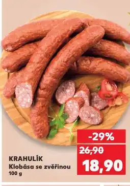 Kaufland Klobása se zvěřinou nabídka