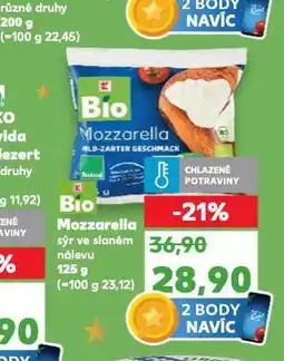 Kaufland Bio mozzarella nabídka