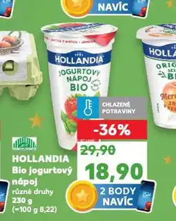 Kaufland Hollandia bio jogurtový nápoj nabídka