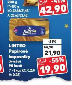 Kaufland Linteo papírové kapesníky nabídka