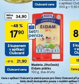 Tesco Madeta jihočeský eidam plátky nabídka