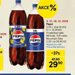 Tesco Pepsi, mirinda, 7up, mountain dew nabídka