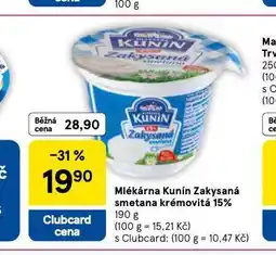 Tesco Zakysaná smetana krémovitá 15% nabídka