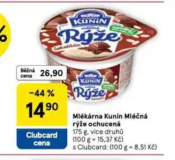Tesco Kunín mléčná rýže ochucená nabídka