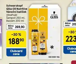 Tesco Schwarzkopf gliss oil nutritive vánoční balíček nabídka