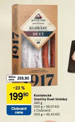 Tesco Kostelecké uzeniny duet klobásy nabídka