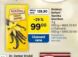 Tesco Kotányi koření vanilka bourbon nabídka