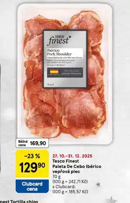 Tesco Tesco finest paleta de cebo ibérico vepřová plec nabídka