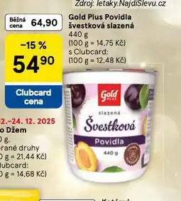 Tesco Gold plus povidla švestková slazená nabídka