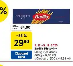 Tesco Barilla těstoviny nabídka