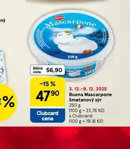 Tesco Buona mascarpone smetanový sýr nabídka