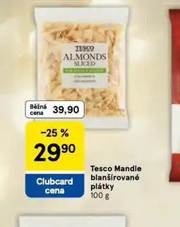 Tesco Mandle blanšírované plátky nabídka