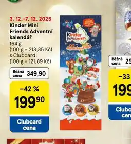 Tesco Kinder mini friends adventní kalendář nabídka
