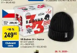 Tesco Vb budvar 33 + čepice nabídka