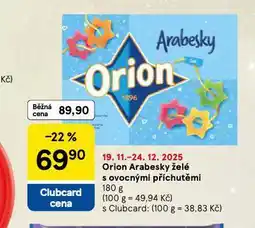 Tesco Orion arabesky želé s ovocnými příchutěmi nabídka