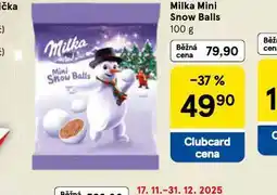 Tesco Milka mini snow balls nabídka