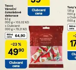 Tesco Vánoční čokoládové dekorace nabídka