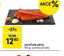 Tesco Javořické párky nabídka