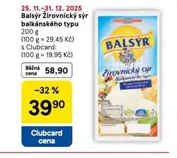 Tesco Balsýr žirovnický sýr balkánského typu nabídka
