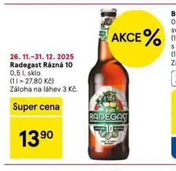 Tesco Pivo radegast rázná 10 nabídka