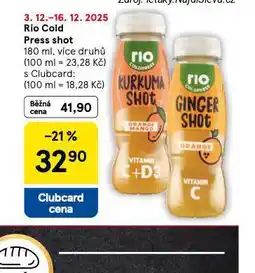 Tesco Rio cold press shot nabídka