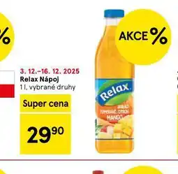 Tesco Relax nápoj nabídka