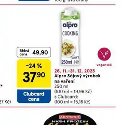Tesco Alpro sójový výrobek na vaření nabídka