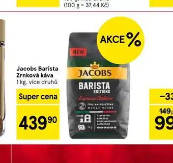Tesco Jacobs barista zrnková káva nabídka