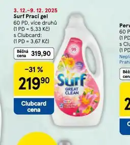 Tesco Surf prací gel nabídka