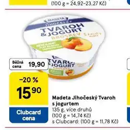 Tesco Madeta jihočeský tvaroh s jogurtem nabídka