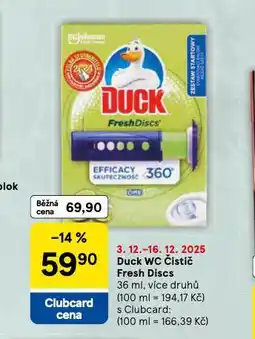 Tesco Duck wc čistič fresh discs nabídka
