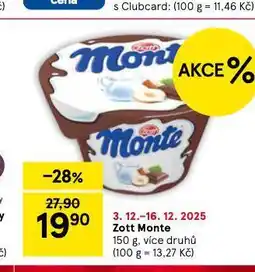 Tesco Zott monte nabídka