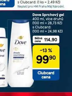 Tesco Dove sprchový gel nabídka