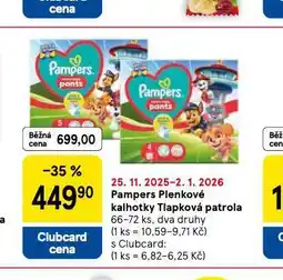 Tesco Pampers dětské plenky nabídka