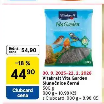 Tesco Vitakraft vita garden slunečnice černá nabídka