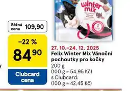 Tesco Felix winter mix vánoční pochoutky pro kočky nabídka