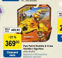 Tesco Paw patrol rubble & crew vozidlo s figurkou nabídka