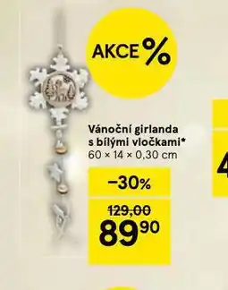 Tesco Vánoční girlanda s bílými vločkami nabídka