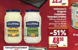Billa Hellmann´s tatarská omáčka, majonéza nabídka