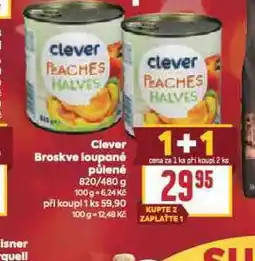 Billa Clever broskve loupané půlené nabídka
