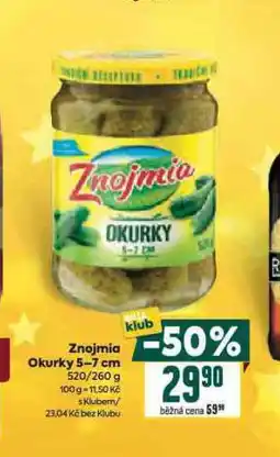 Billa Znojmia okurky 5-7 cm nabídka