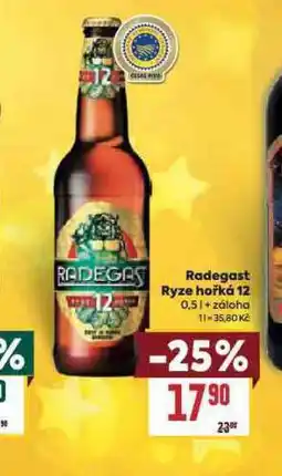 Billa Pivo radegast ryze hořká 12 nabídka